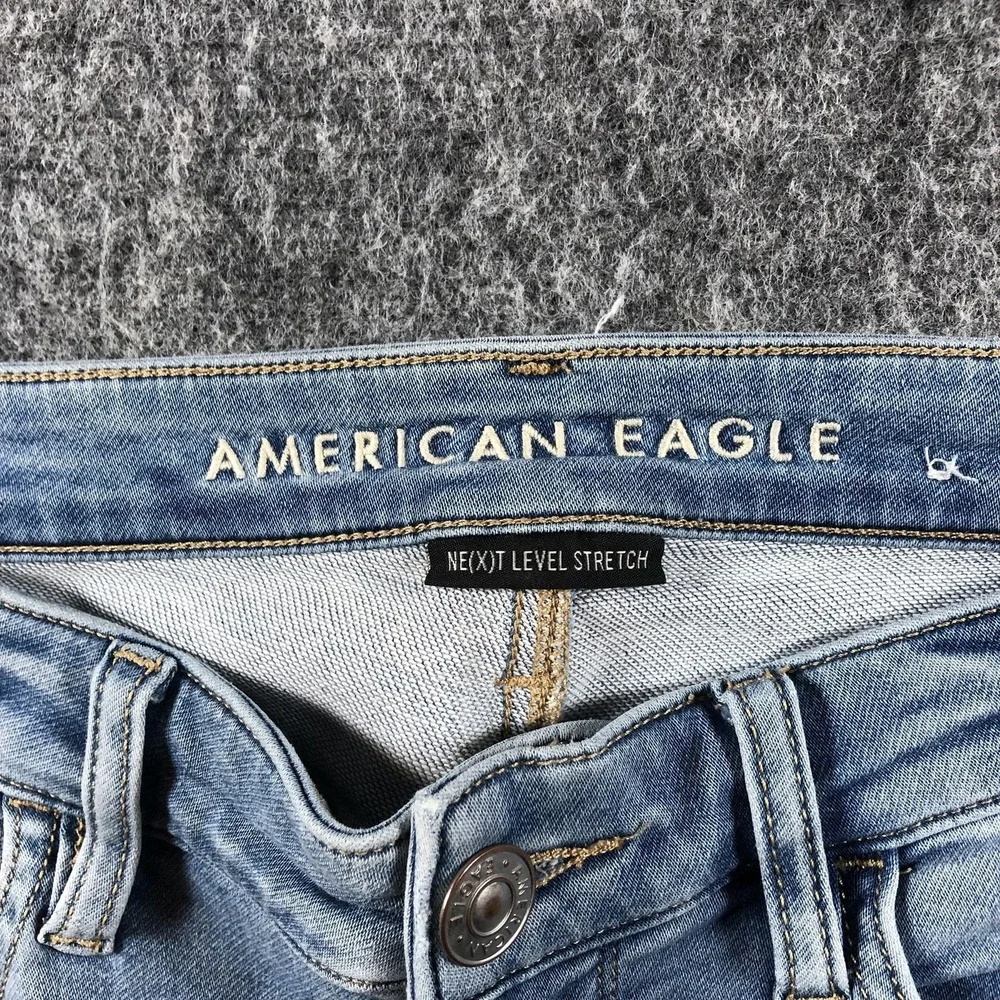 American Eagle Next Level Skinny Jeans Womens 8 Distressed Light‎ Wash